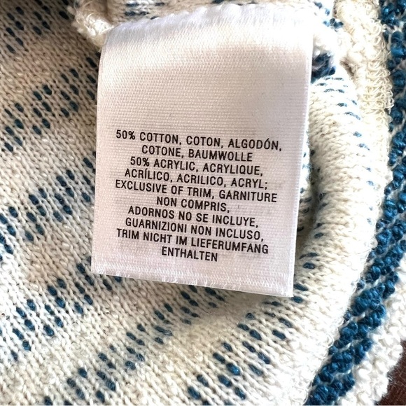 ANTHROPOLOGIE Postmark Sapony Striped Tunic Blue White Faux Leather Size XS - Picture 10 of 12